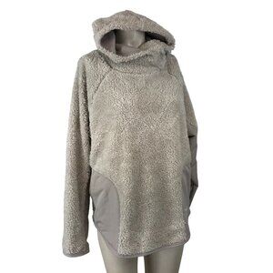 NIKE ~ WOMENS MEDIUM ~ CREAM FLEECE HOODED PULLOVER SWEATSHIRT JACKET